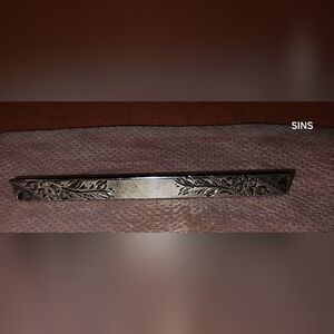 Silver Floral Engraved Bar Pin